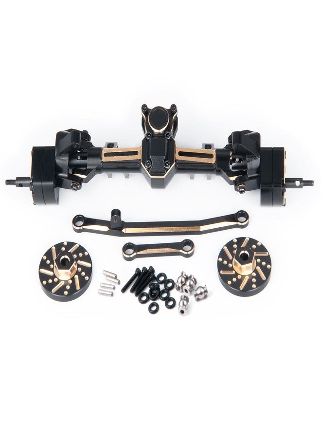 RCHUBAM مجموعة محاور أمامية وخلفية معدنية كاملة من RCHUBAM RC مع أوزان توجيه لسيارة الزحف Axial SCX24 RC بمقياس 1/24، طراز Deadbolt C10 Bronco، قطع غيار وإضافات (المحور الأمامي). - Image 1